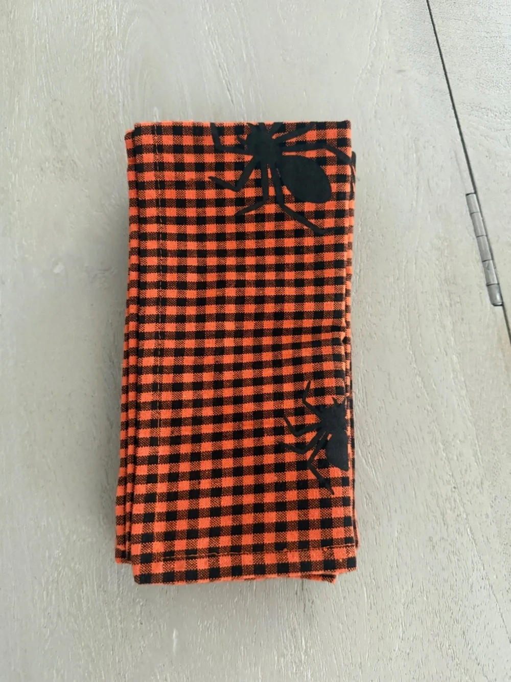Max Studio Home Halloween Black Spider Print Napkins, Set of 4